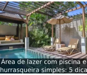 Área de lazer com piscina e churrasqueira simples